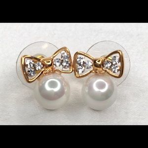 💎Fashion Stud Earrings Pearl Rhinestone & Bow